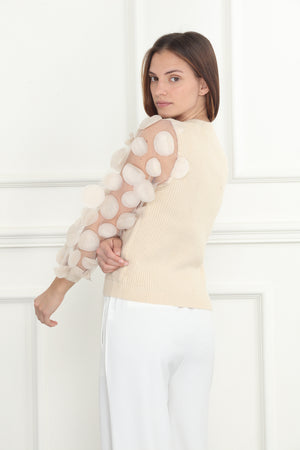 Novelty Sleeve Yarn Sweater