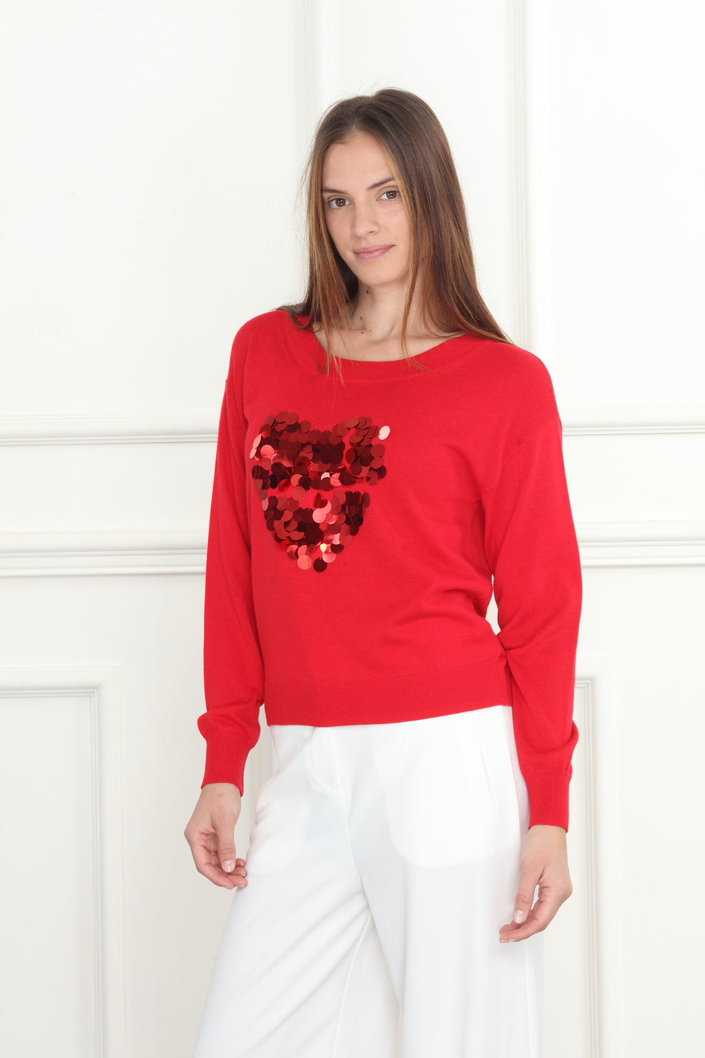 Heart Sequins Sweater