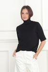 Turtle Neck Elbow Sleeve Sweater