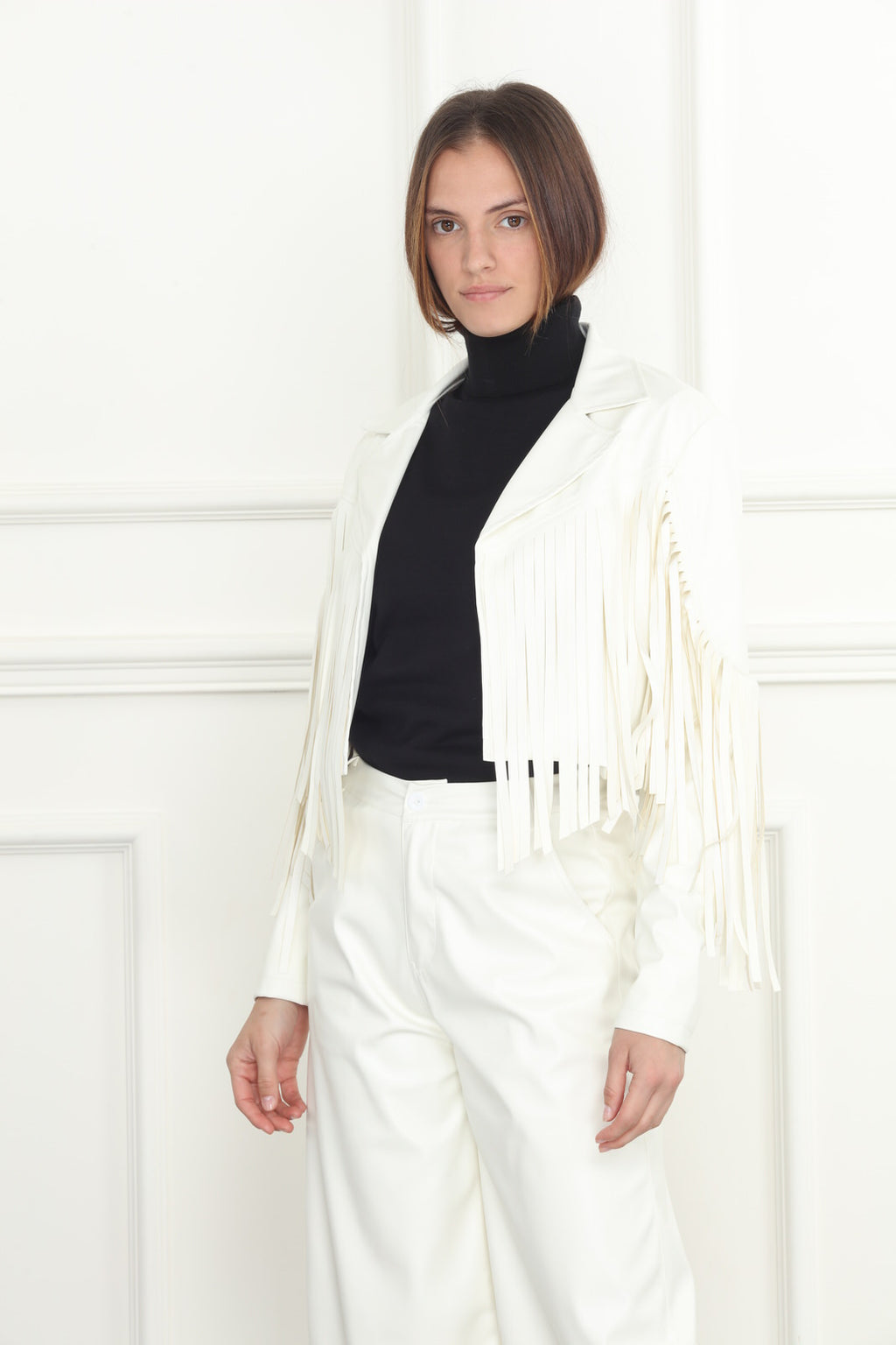 Fringe Vegan Leather Jacket