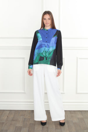 Mix Media Water Color Blouse