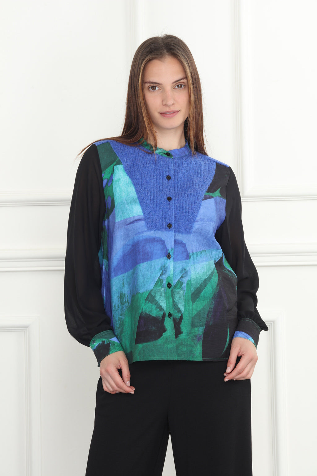 Mix Media Water Color Blouse