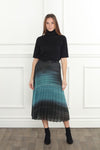 Ombre Print Pleated Skirt