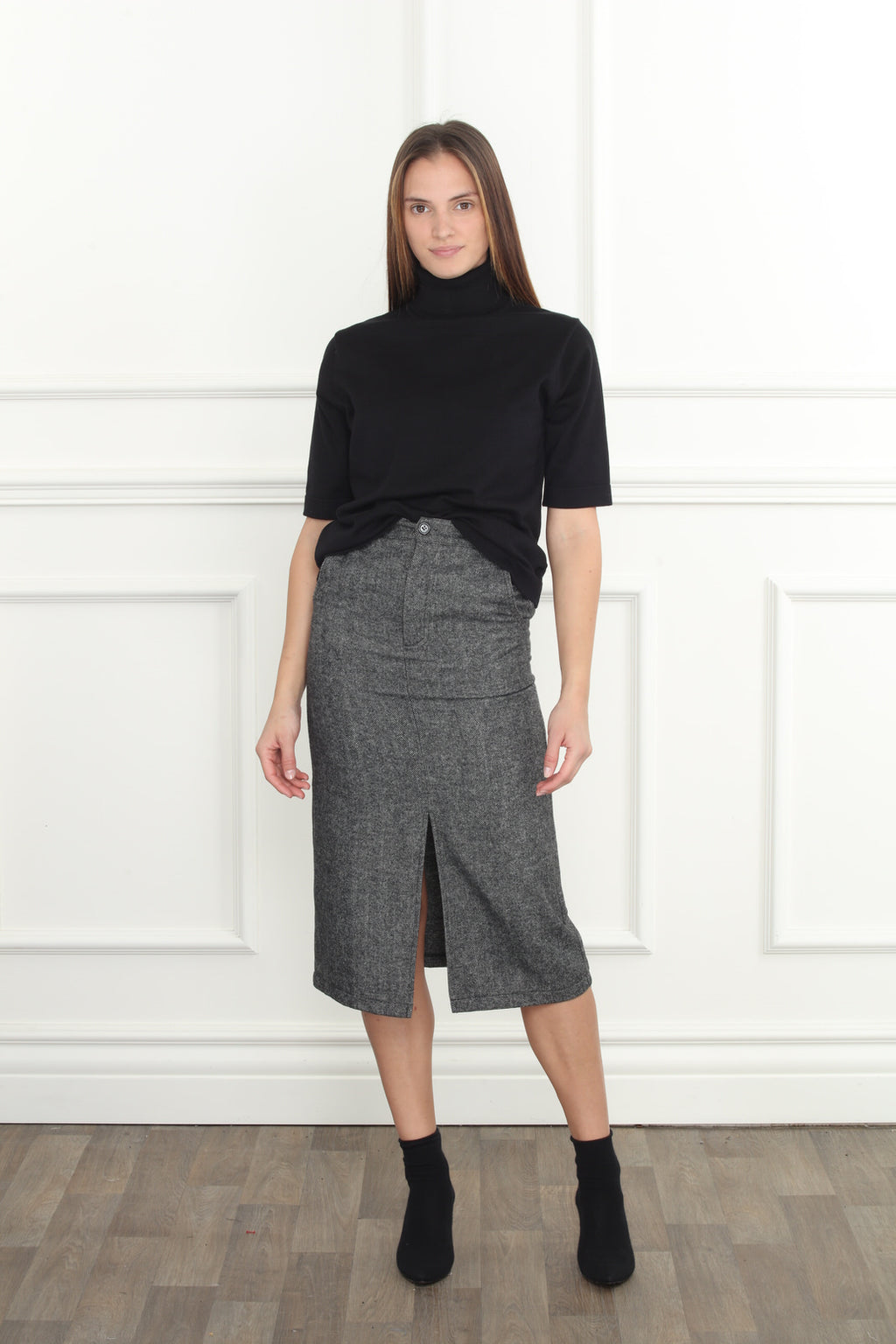 Herringbone Pencil Skirt